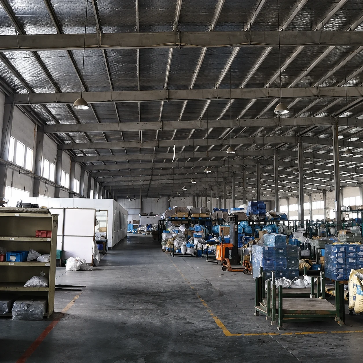 Stock and order-preparation area at the FEIYANG factory