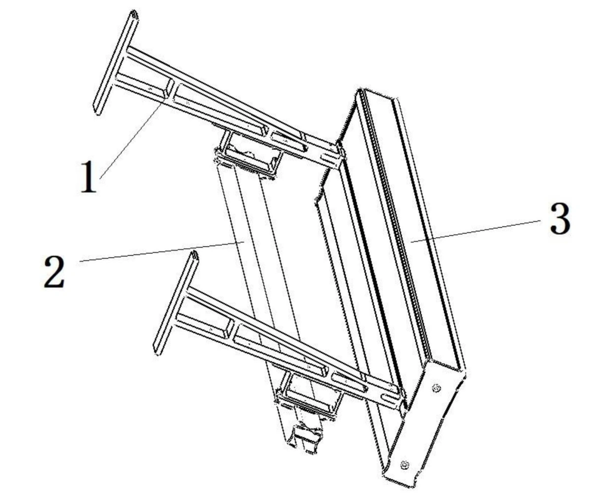 Original utility model drawing of a curtain box and baffle-integrated track