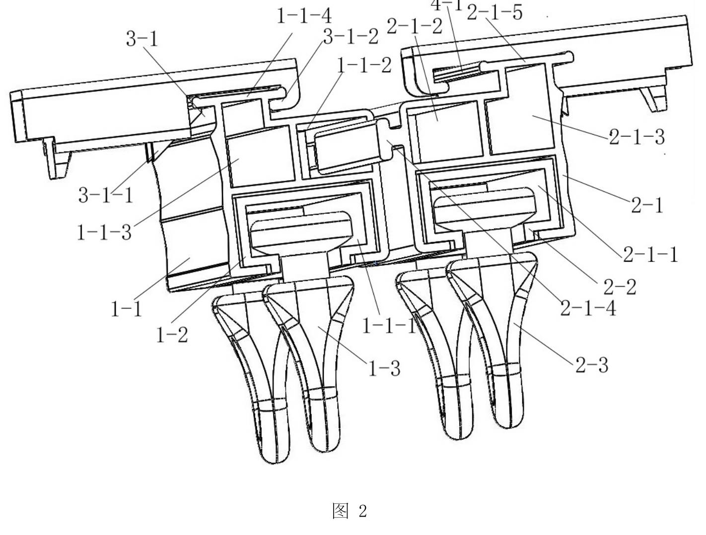 Original utility model figure showing the telescopic curtain track structure